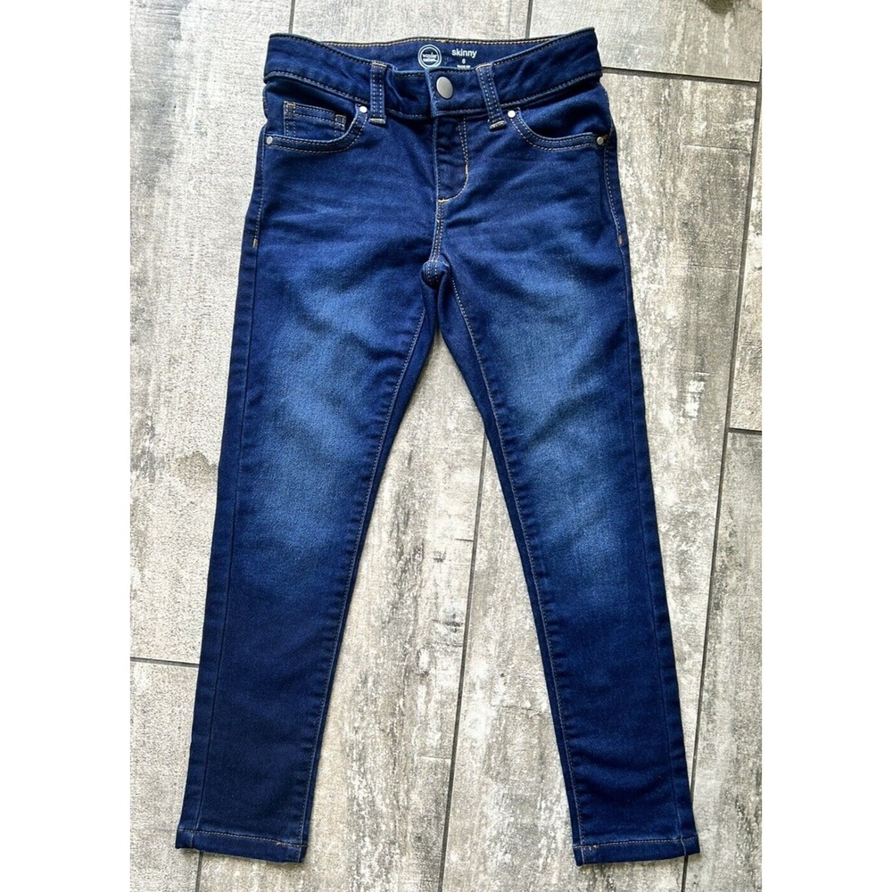 Wonder Nation Skinny Jeans Girls Size 6‎ Blue Denim Medium Wash Button Pockets